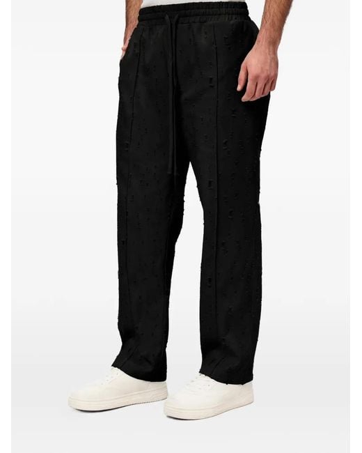 Hamza Black Ten Distressed Trousers for men