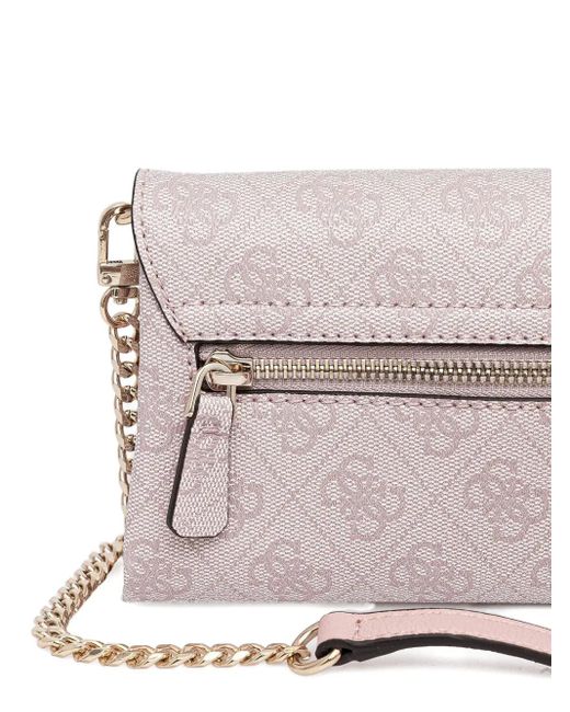 Noelle logo-patterned clutch bag Guess de color Gray