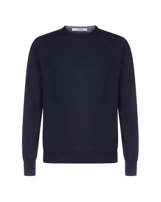 D4.0 Blue Crew-Neck Sweater for men