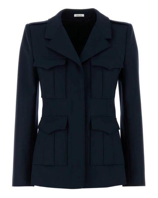 Alexander McQueen Blue Wool Uniform Jacket