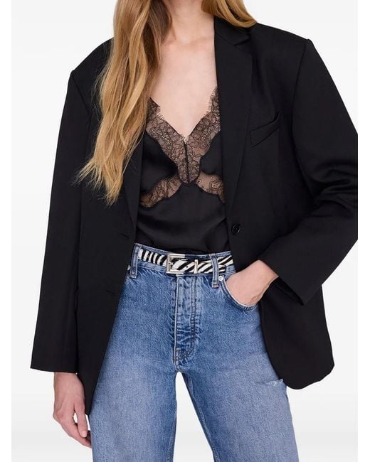 Anine Bing White Ceinture Imprimée À Boucle Carrée