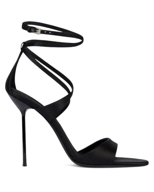 Paris Texas Black 105Mm Lidia Wrap-Around Stiletto Sandals