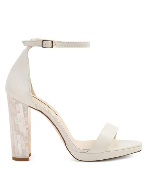 freya rose White Dove Block-Heel Sandals