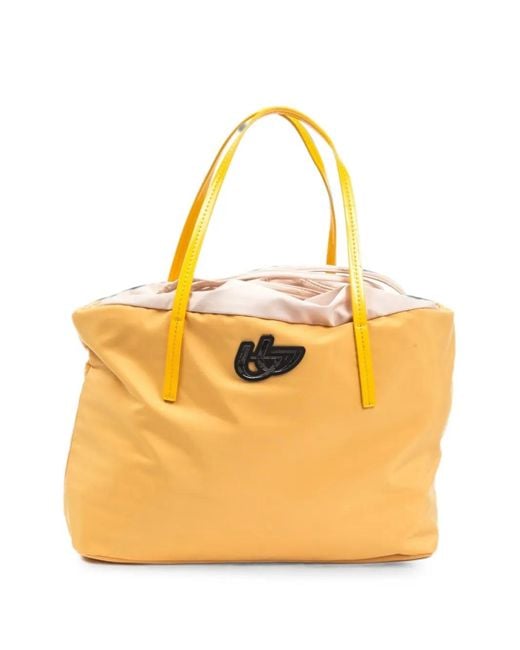 Byblos Yellow Logo-Patch Tote Bag