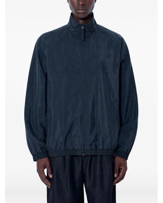 Ssstein Blue Stand-Collar Zip-Up Jacket for men
