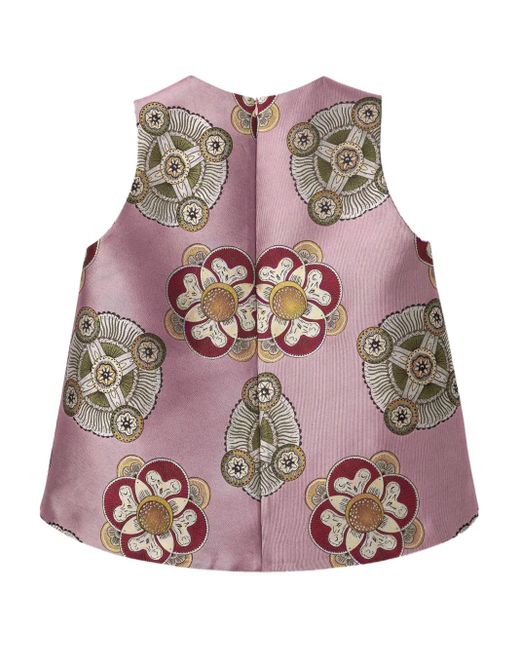 LaDoubleJ Pink Ärmelloses Top Mit Blumen-Print