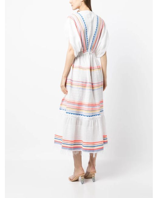 Vestido Bekah con escote en V pronunciado Lemlem de color White