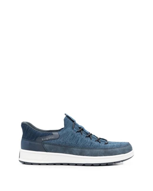 Bugatti Blue Knit Panelled Sneakers for men