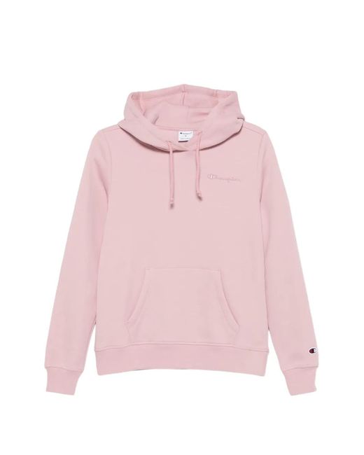 Champion Pink Logo-Embroidered Hoodie