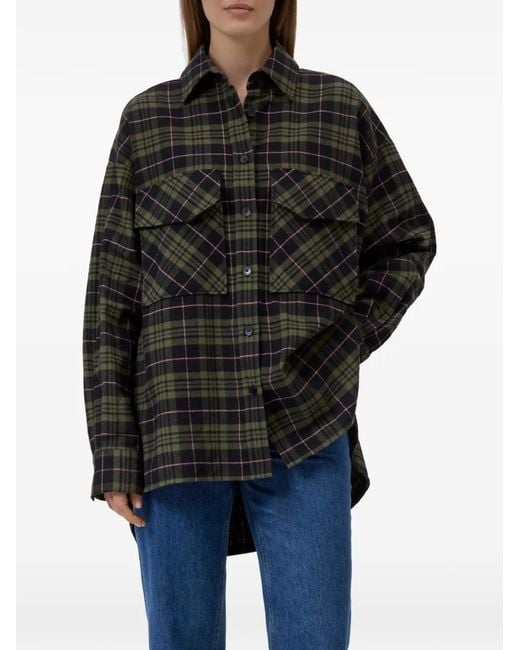 Closed Black Check-Pattern Oversized Shirt
