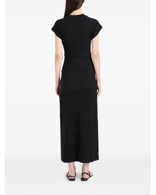 Proenza Schouler Black Hilma Tiered Jersey Midi Dress