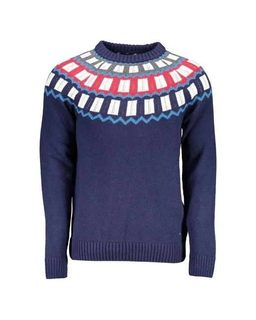 Gant Blue Fair Isle Cotton Sweater for men