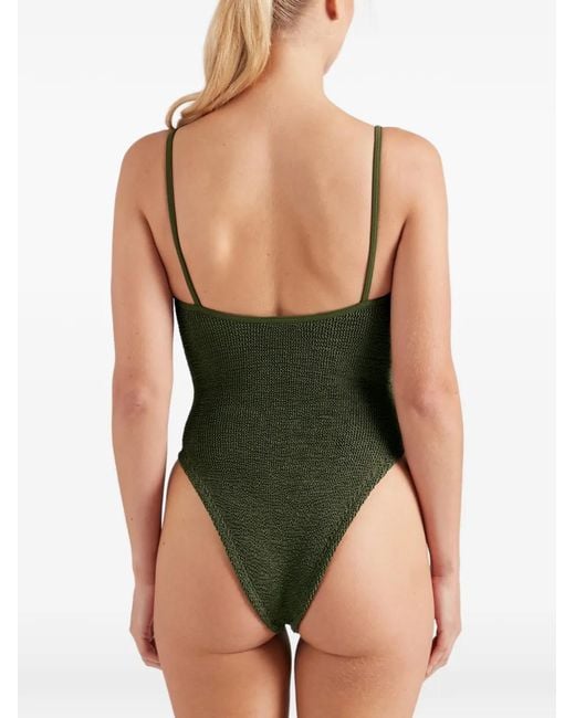 Hunza G Green Toni Ring-Detail Swimsuit