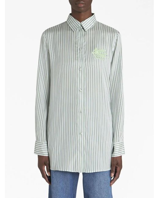 Etro Multicolor 100% Silk Long Sleeve Shirt
