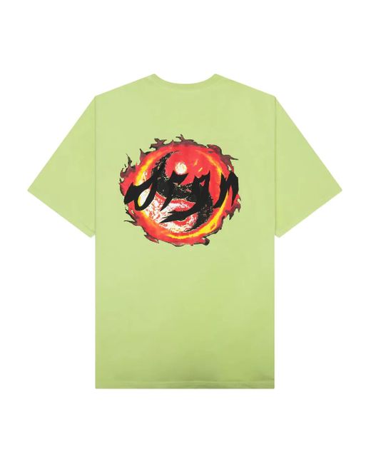 D-R-G-N Green Fireball Graphic-Print T-Shirt for men