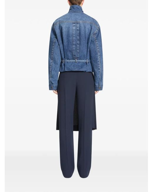 Dries Van Noten Blue Pleated Layered Trousers