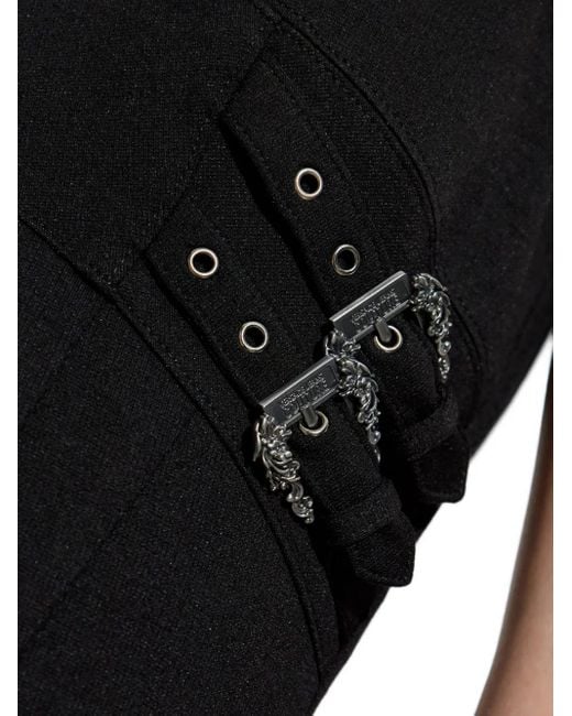 Versace Jeans Couture Black Cut-Out Buckle Midi Dress