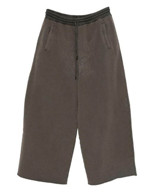 LỰU ĐẠN Gray Bontan Raw-Cut Fleece Track Pants for men