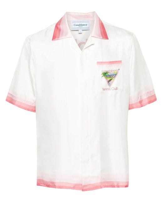Casablancabrand White Tennis Club Icon Silk Shirt