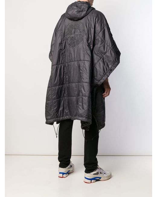 Stone Island Quilted Poncho Coat in Gray for Men Lyst