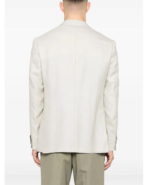Canali White Double-Breasted Blazer for men