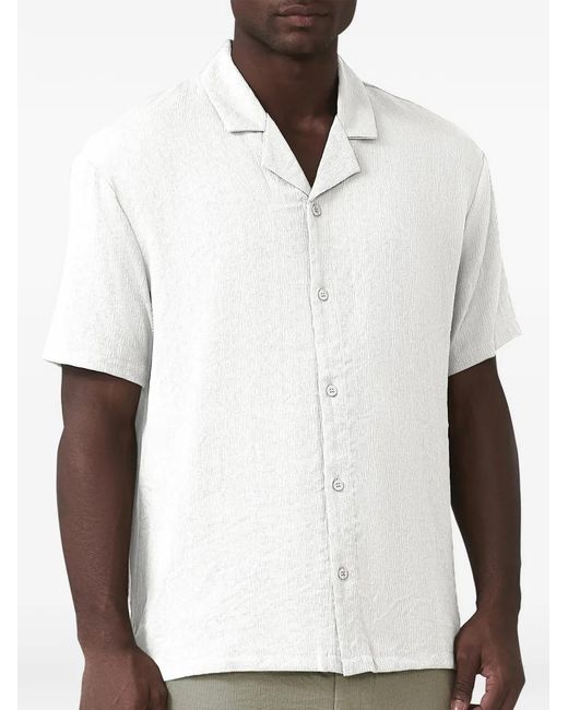 Mauvais White Textured Short-Sleeve Shirt for men
