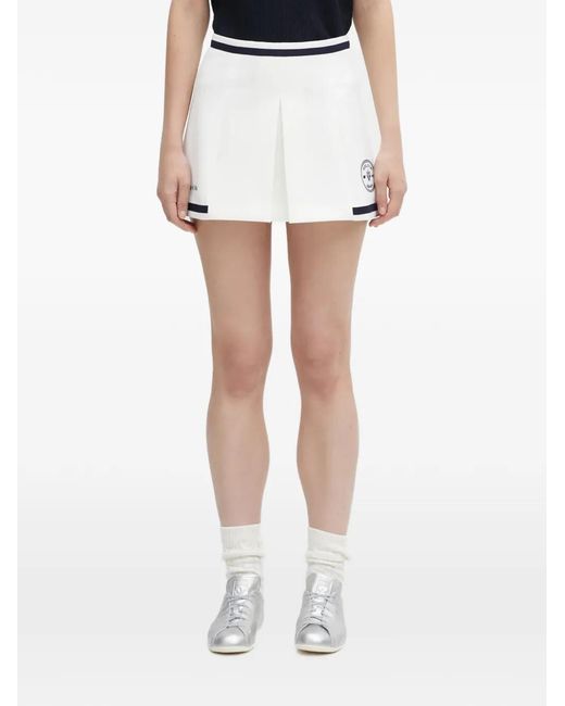 Sporty & Rich White Hotel Eden Roc Mini Skirt