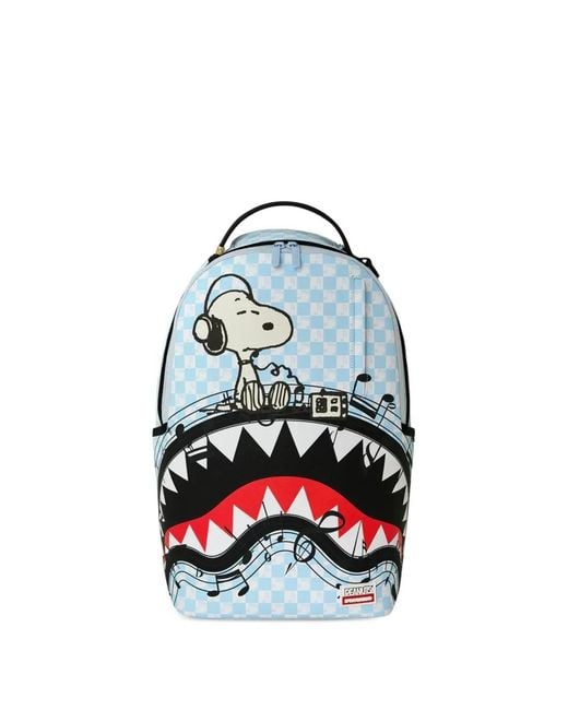 Sprayground Blue X Peanuts Snoopy Jams Shark Backpack for men
