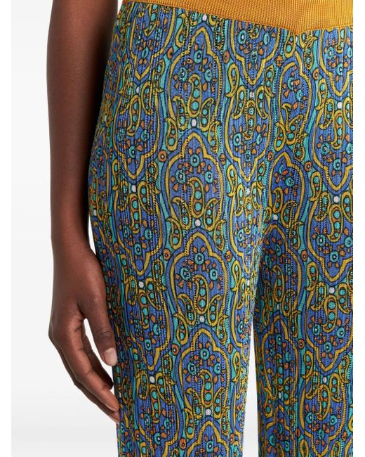 Etro プリント ニットパンツ Green