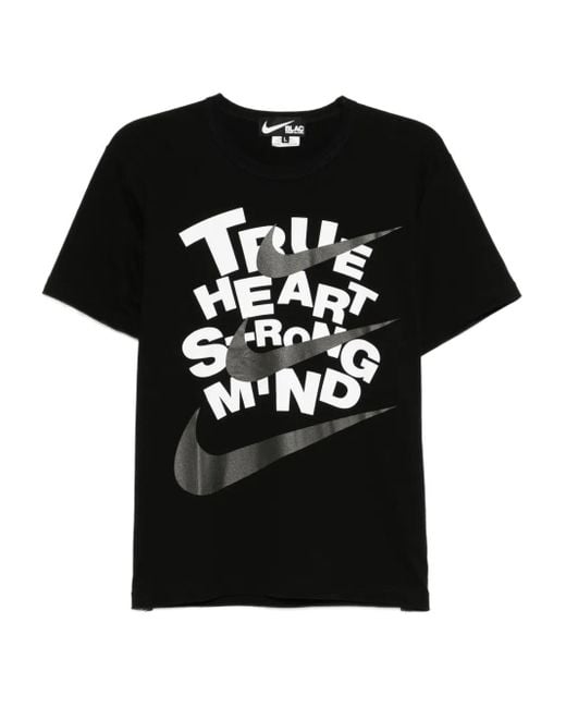 COMME DES GARÇON BLACK Black X Nike Slogan-Print T-Shirt