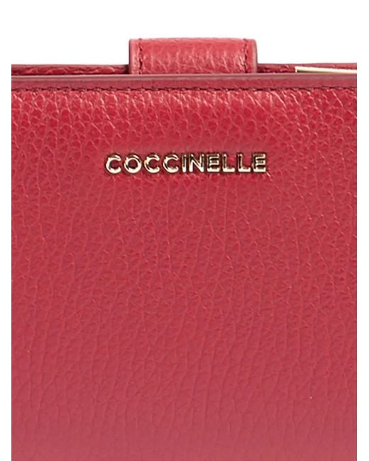Coccinelle Red Metallic Soft Wallet