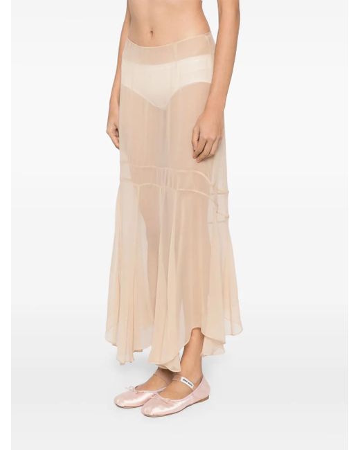 Simone Rocha Natural Multi-Seam Midi Skirt