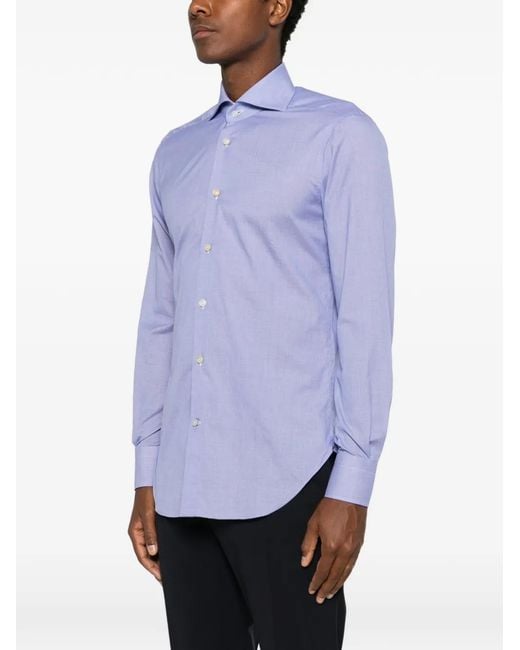 Kiton Purple Button-Up Shirt for men
