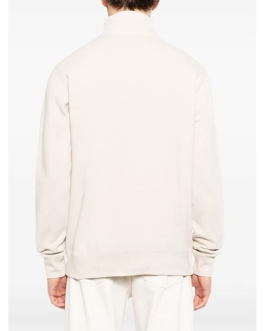 CAVENDISH® White Zip-Up Logo Sweatshirt for men