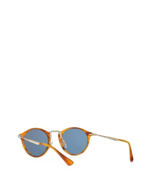 Persol Blue Calligrapher Round-Frame Sunglasses