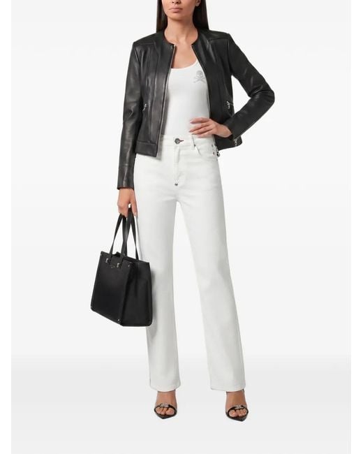 Philipp Plein White Straight-Fit Jeans Basic