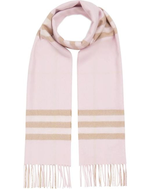 Burberry Pink Classic Checked Scarf