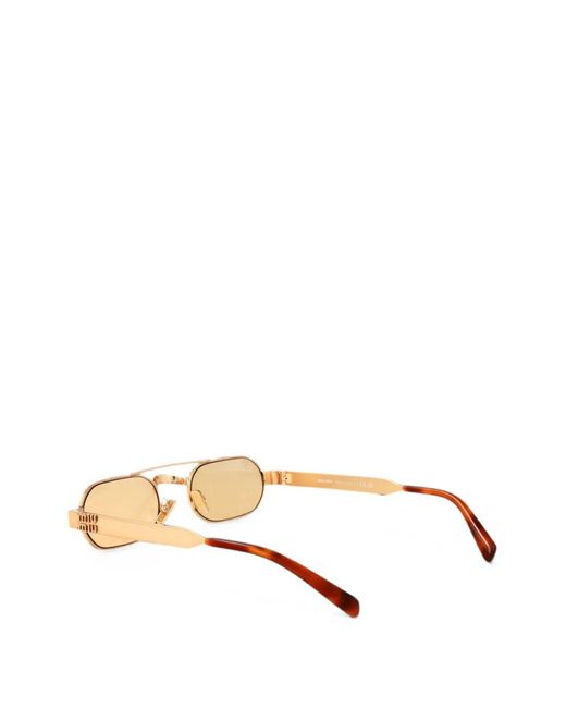 Miu Miu Natural Geometric-Frame Sunglasses