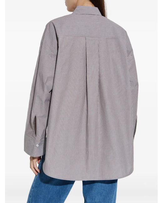 By Malene Birger Gray Striped Button-Down Shirt