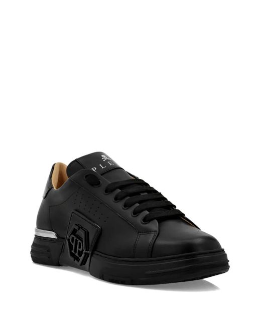 Philipp Plein Black Hexagon Low-Top Sneakers