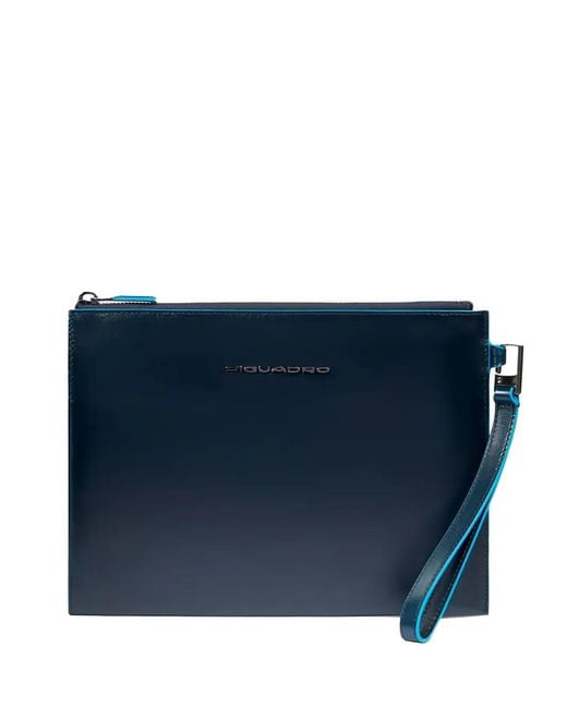 Piquadro Blue Pochette À Plaque Logo for men