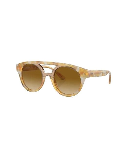 Giorgio Armani Natural Tortoiseshell-Effect Rounded Sunglasses for men