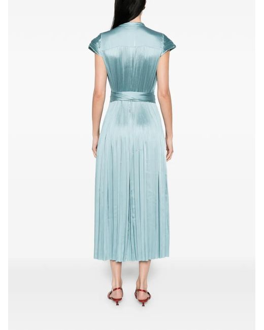 Joseph Blue Phare Pleated Belted Dress