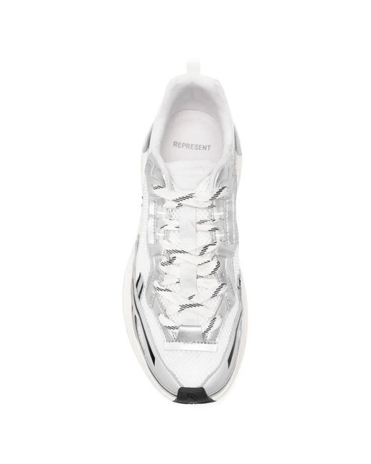 Represent White Storm-Torn Mesh Sneakers for men