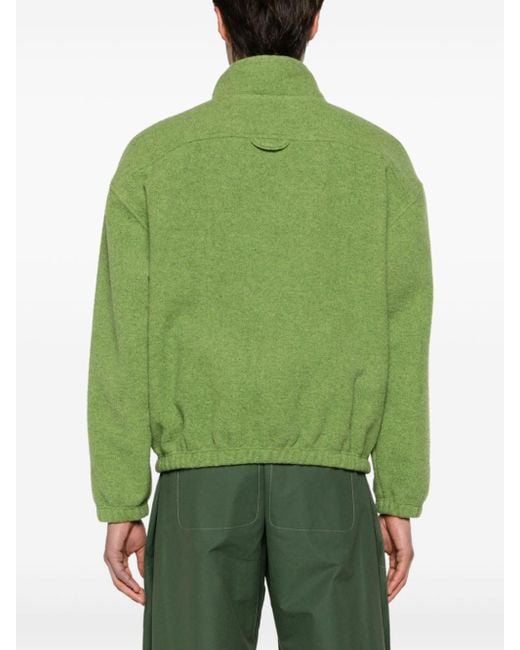 Rier Green Half-zip Fleece Sweatshirt for men