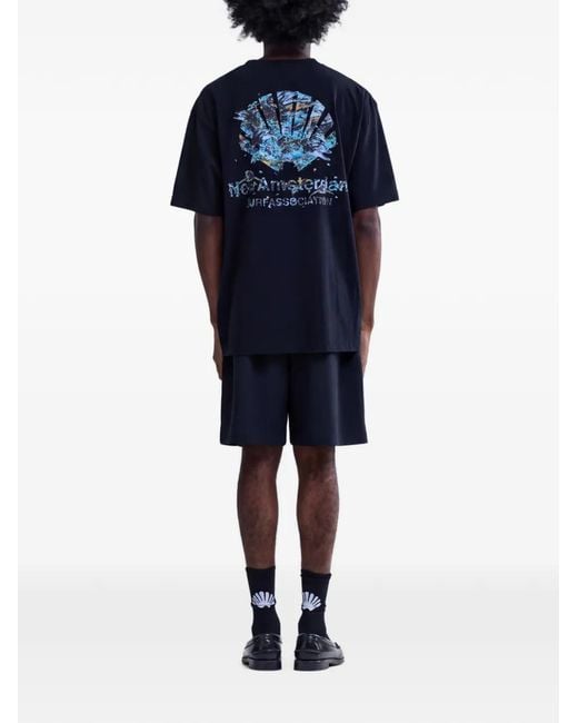 New Amsterdam Black Logo-Prtin T-Shirt for men