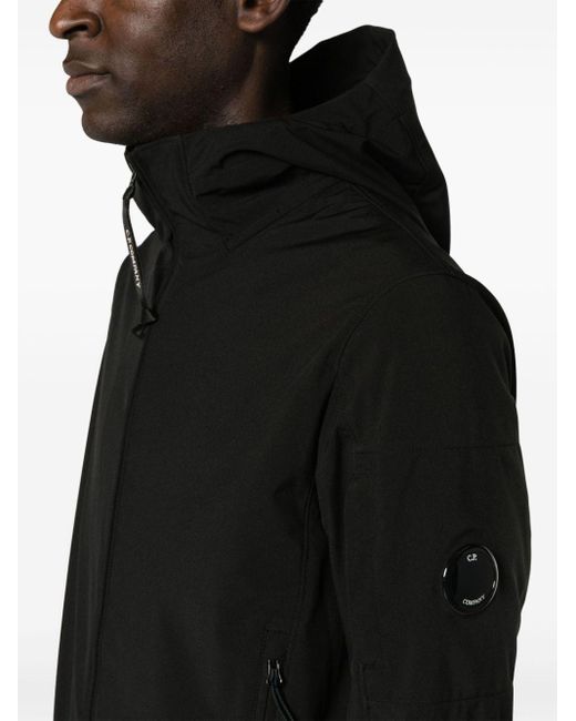 C P Company Black Lens-detail Hooded Jacket for men