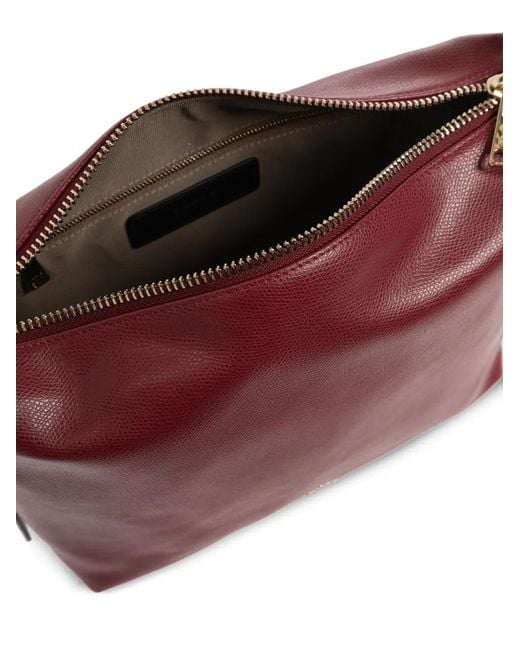 Furla Red Chain-Detail Leather Shoulder Bag