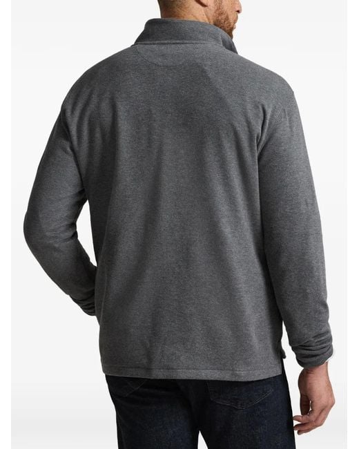 Polo Ralph Lauren Gray Estate-Rib Quarter-Zip Sweater for men