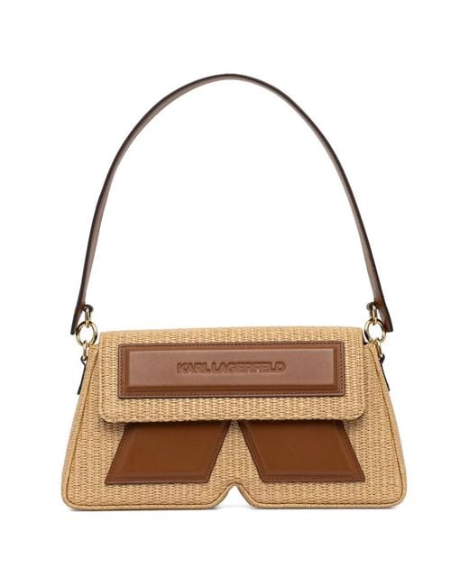 Karl Lagerfeld Metallic Ikon K Woven Shoulder Bag